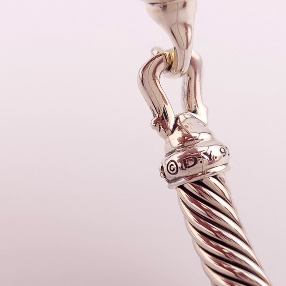 DAVID YURMAN Sterling Silver Classic Cable Diamond Buckle 6.5 Inch Bracelet - Picture 6 of 12